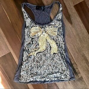 P Luca Sequin Bow Tank S EUC‎